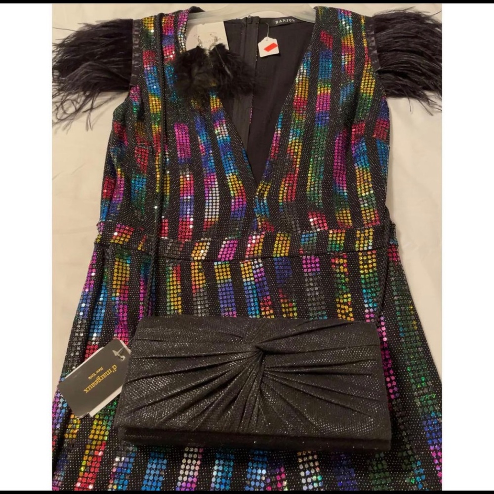 Sequence Multi color Jumper w/purse & earrings